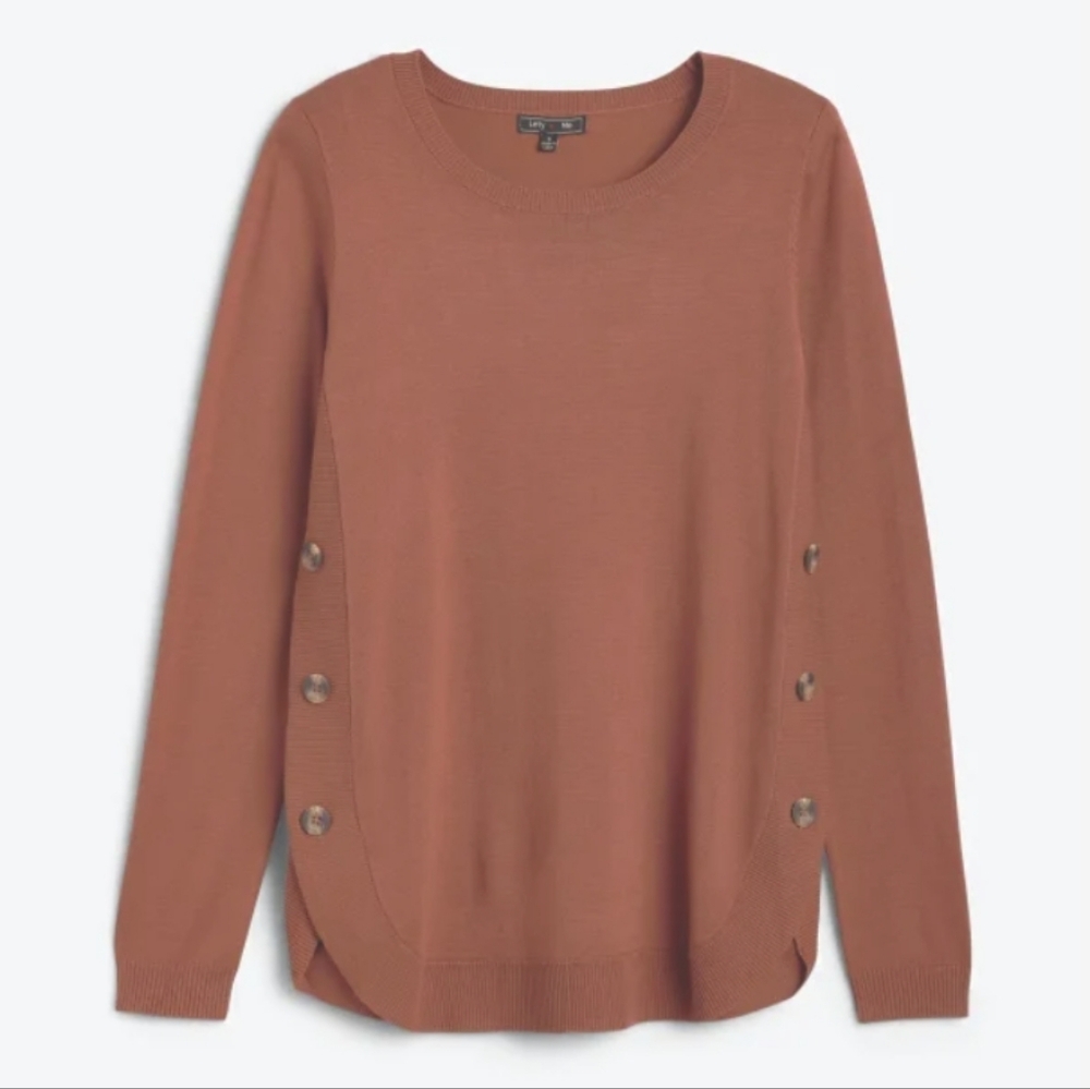 Rust Side-Button Sweater